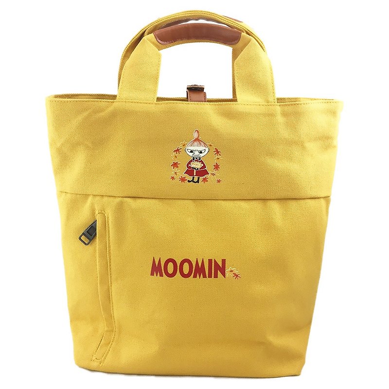 Moomin嚕嚕米授權-學院風後背包(黃),CE10AE04 - 背囊/背包 - 棉．麻 黃色