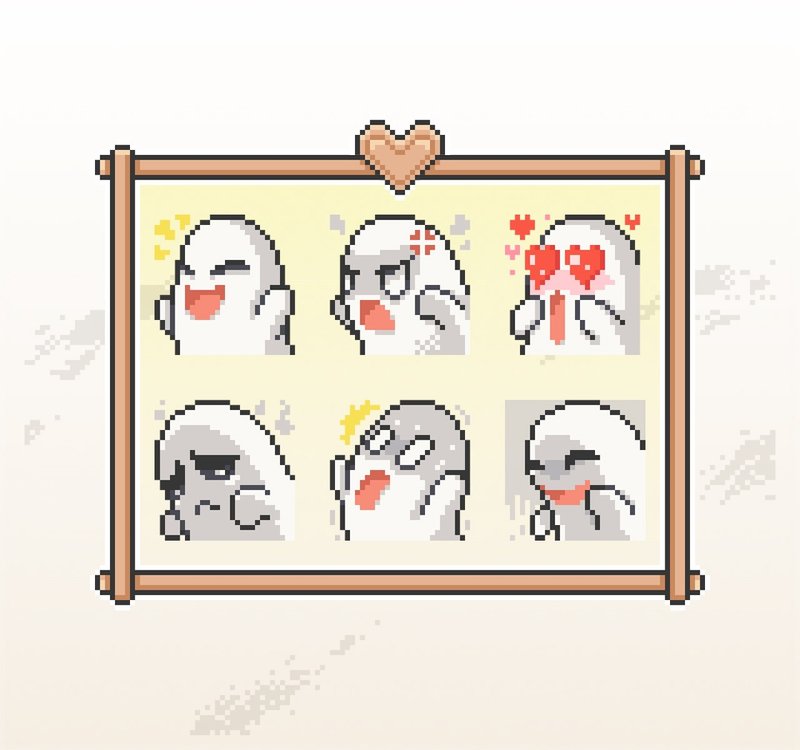 Twitch表情符號贴图/忠誠點數獎勵/可愛像素風/小魔鬼 - 電腦手機桌布/貼圖/App 圖示 - 其他材質 
