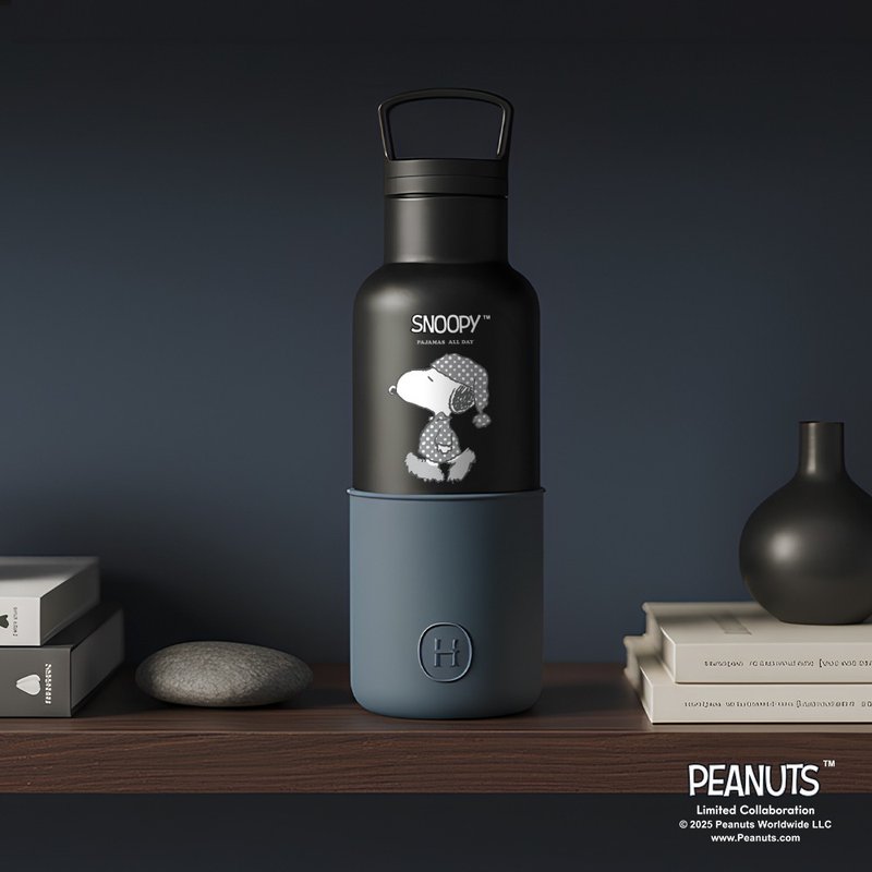 【Pinkoi x SNOOPY】HYDY 480ml 黑瓶-亞得里亞海 - 保溫瓶/保溫杯 - 不鏽鋼 黑色
