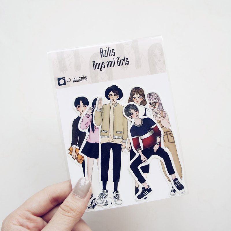 紙 貼紙 - ◆Boys and Girls◆ 6入 貼紙組
