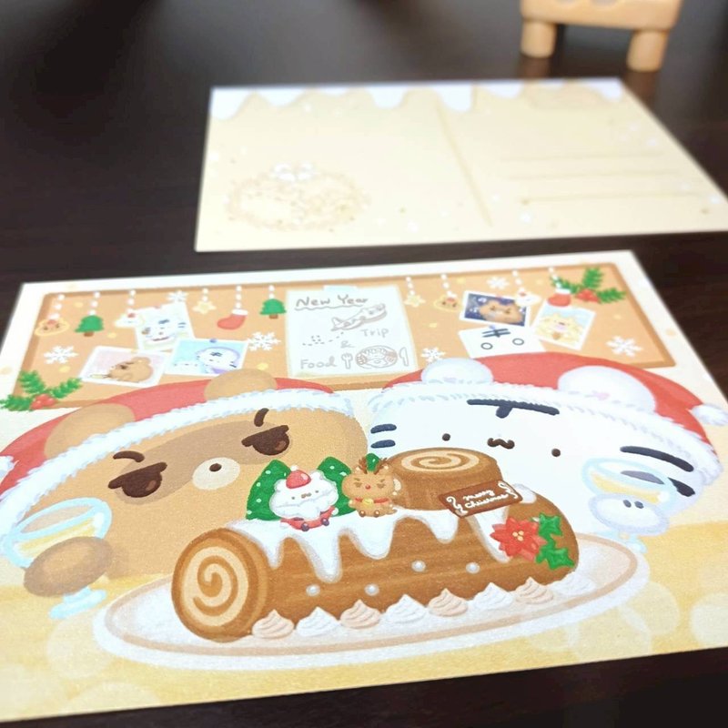 年終聚餐 - 聖誕明信片 - 系列12 - 卡片/明信片 - 紙 橘色