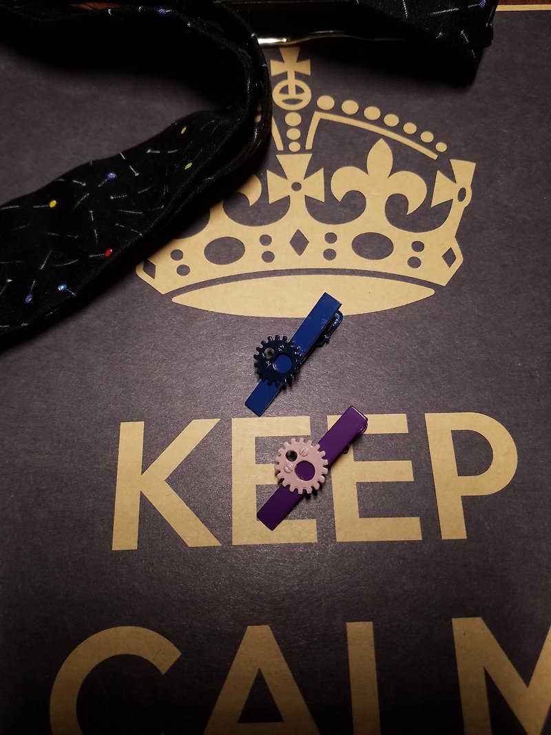 Purple Gear Tie Clip Small Fresh Tie Accessories - Ties & Tie Clips - Other Metals Purple