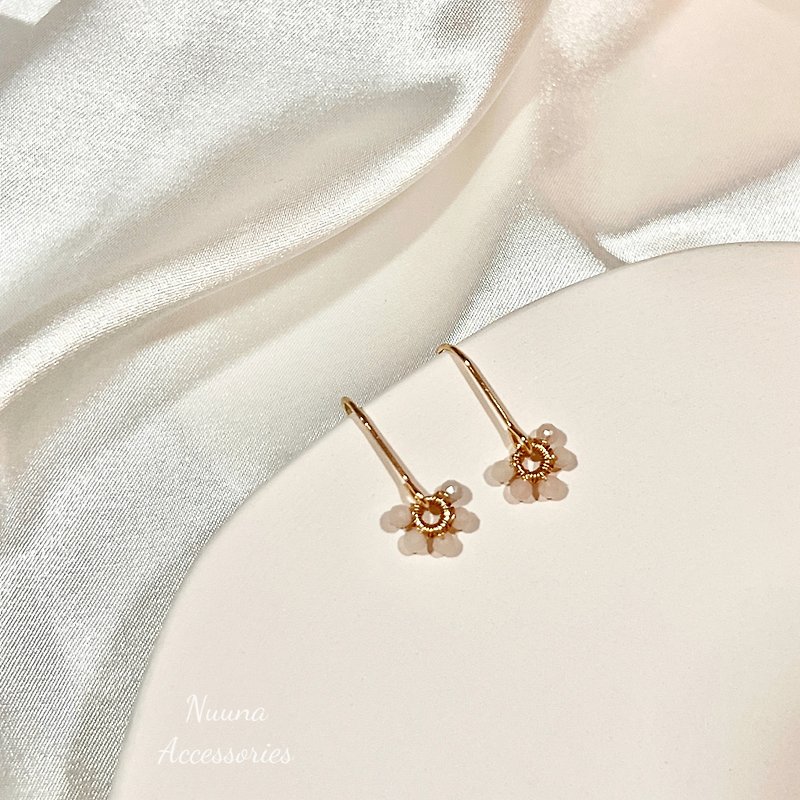 14KGF l Little Stars l Natural Moonstone Earrings - Earrings & Clip-ons - Precious Metals Gold