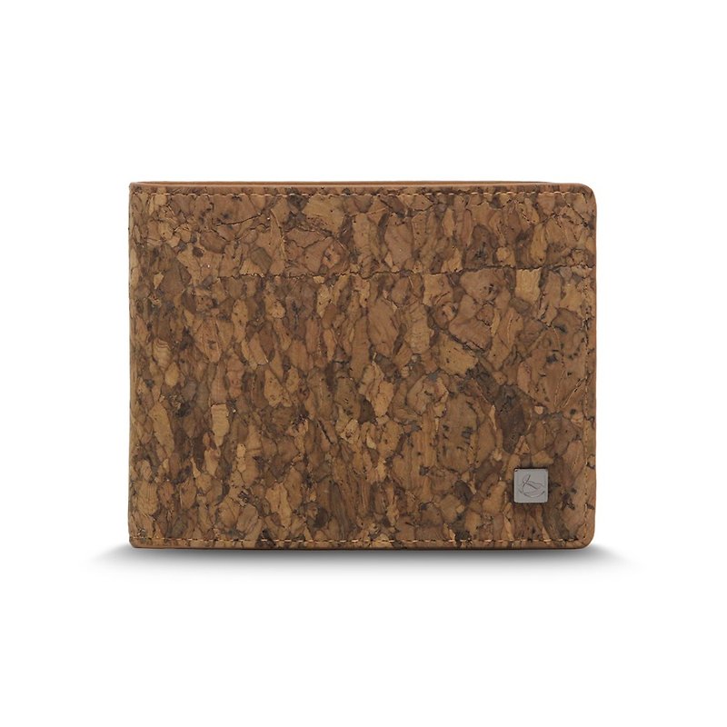 CORCO coin pocket cork short clip - block grain brown - Wallets - Waterproof Material 