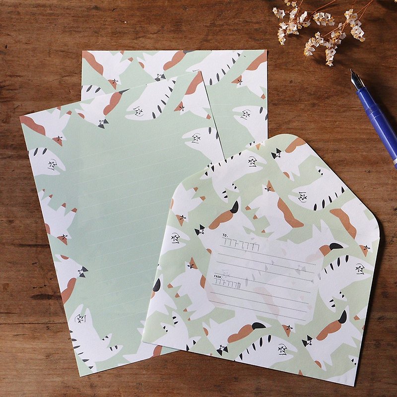 Calico cat letter set 4p - Envelopes & Letter Paper - Paper Green