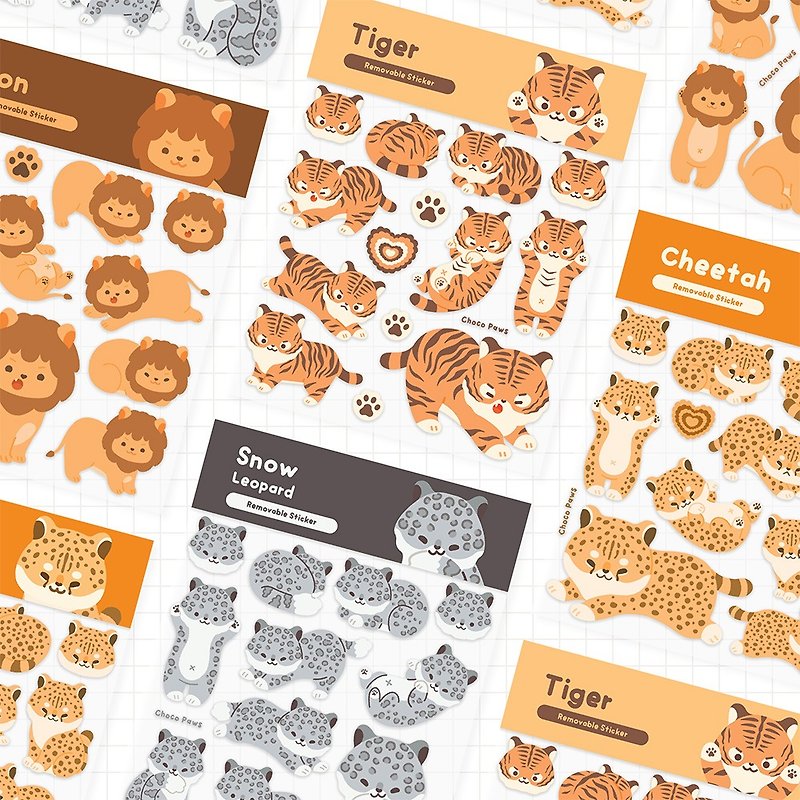 Big Cat collection - Sticker sheet - Stickers - Waterproof Material 