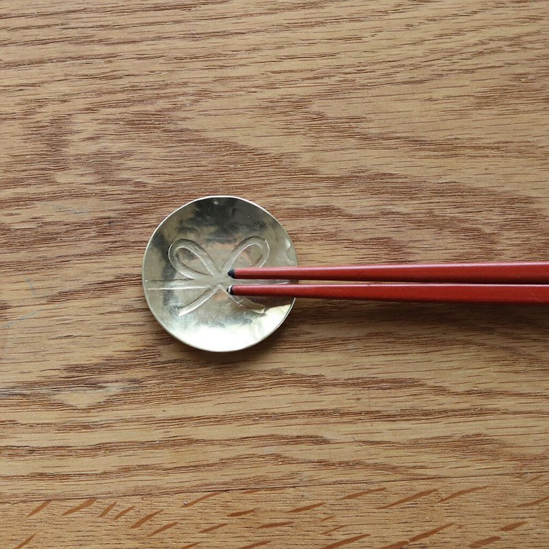 祝箸置き　ー 梅　雲　扇　結び　富士　松 ー - 筷子/筷架 - 其他金屬 金色