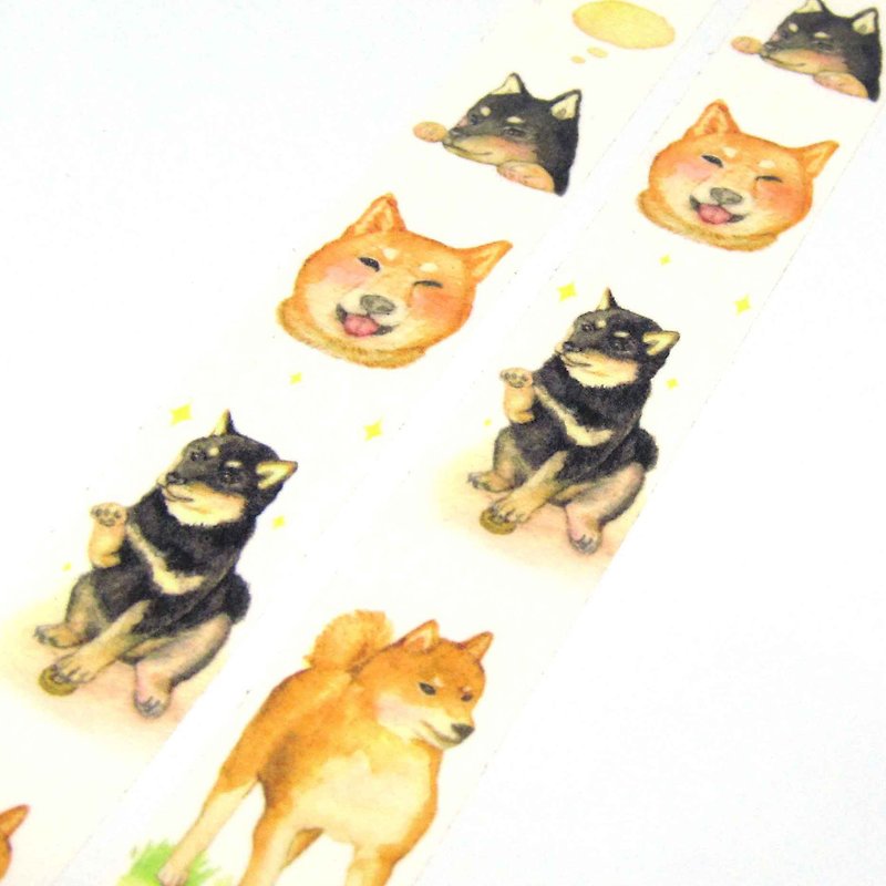 柴犬 マスキングテープ - マスキングテープ - 紙 ブラウン
