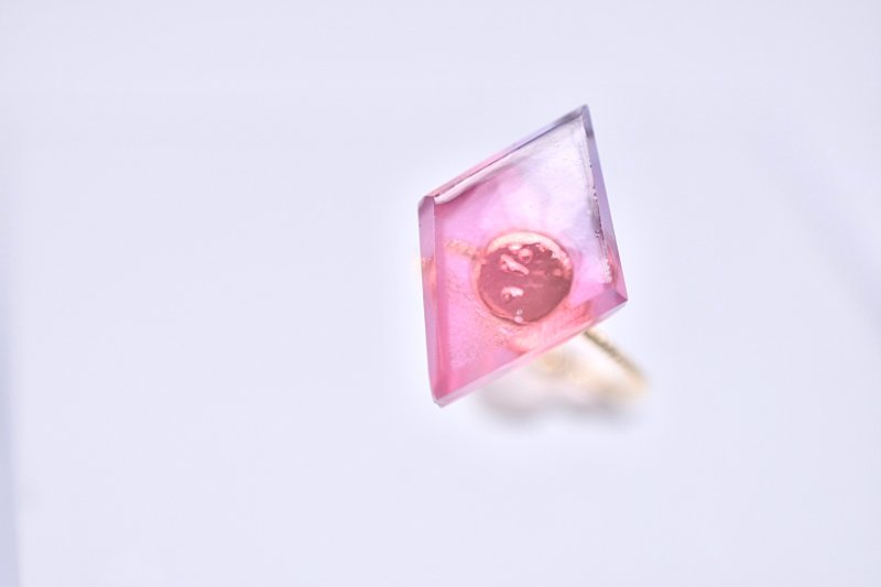 Glass Candy Ring ミックスベリー - 戒指 - 玻璃 粉紅色