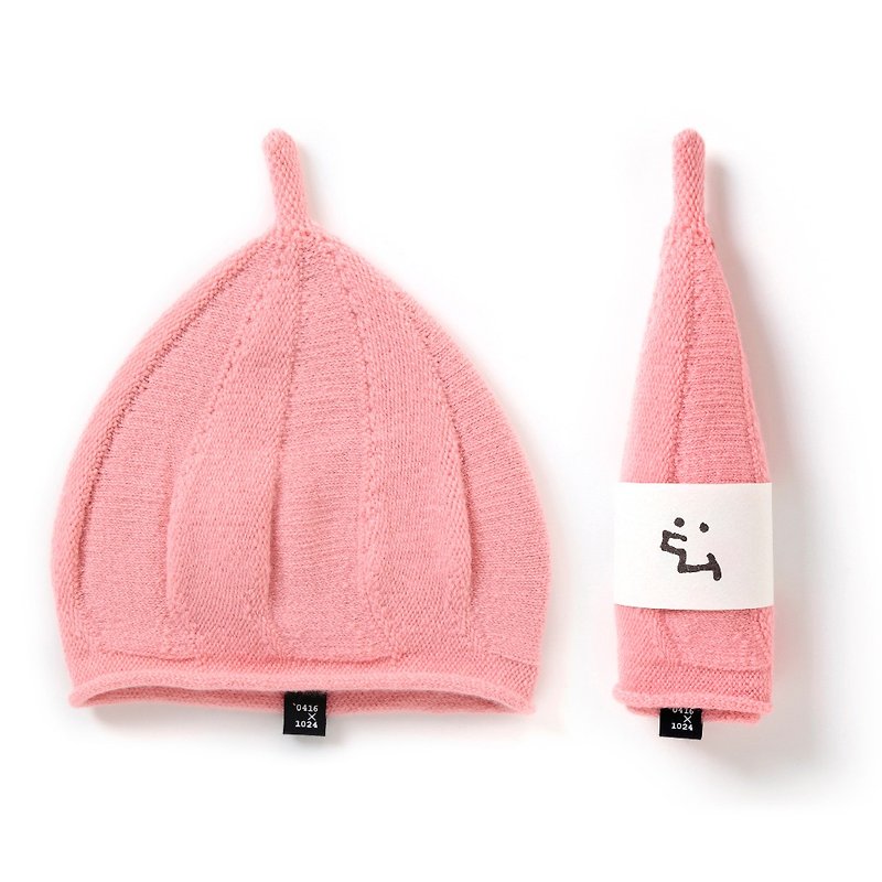 かわいい小さな。カシミアキャップ/ピンク/子モデル - 帽子 - ウール ピンク