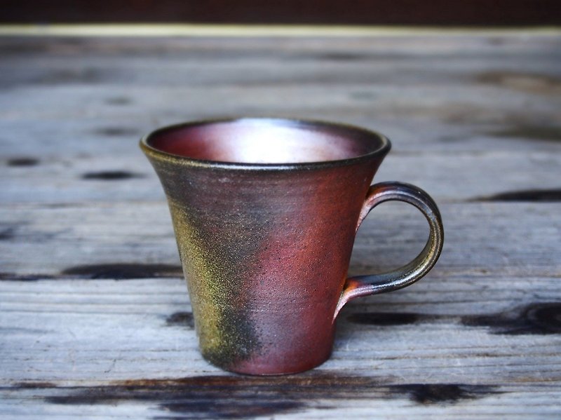 Bizen coffee cup (middle) c1 - 057 - แก้วมัค/แก้วกาแฟ - ดินเผา สีนำ้ตาล
