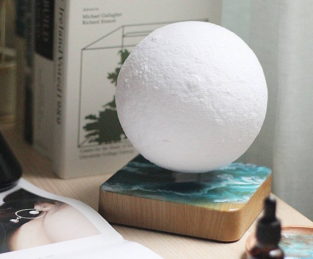 The Moon Floating on the Sea  Epoxy Resin Maglev Moon Lamp - Shop
