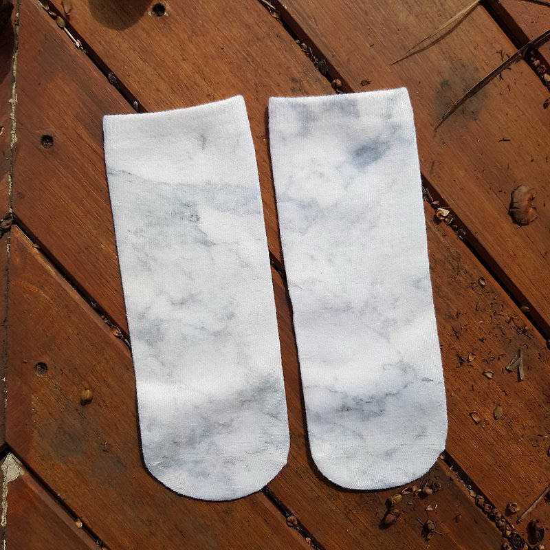 White Marble - Socks - Cotton & Hemp White
