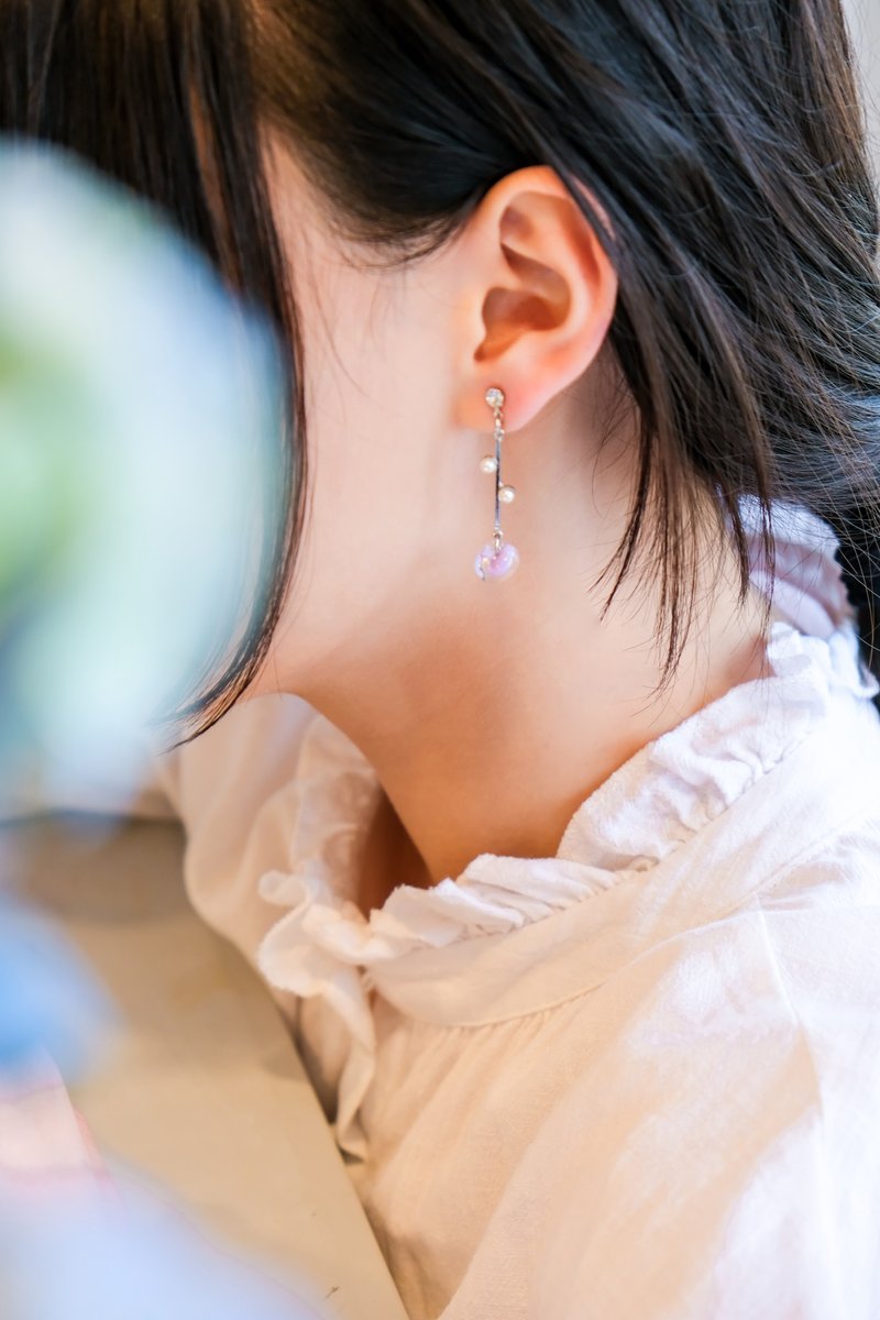 Gemma | 夢幻之最 美國製琉璃淚珠 Swarovski 珍珠耳環 | 極簡 - 耳環/耳夾/耳骨夾 - 其他金屬 銀色