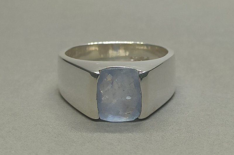 100% Natural Unheated Untreated 4.2 Ct Ceylon Blue Sapphire Mens Ring Sterling - 戒指 - 寶石 藍色