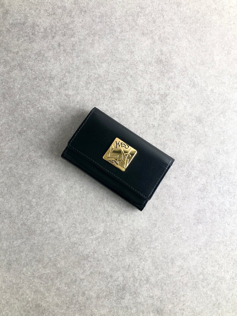 [Direct from Japan, branded used packaging] Yves Saint Laurent key case, black, YSL, 5-ring, vintage, jc4pgm - Keychains - Genuine Leather Black
