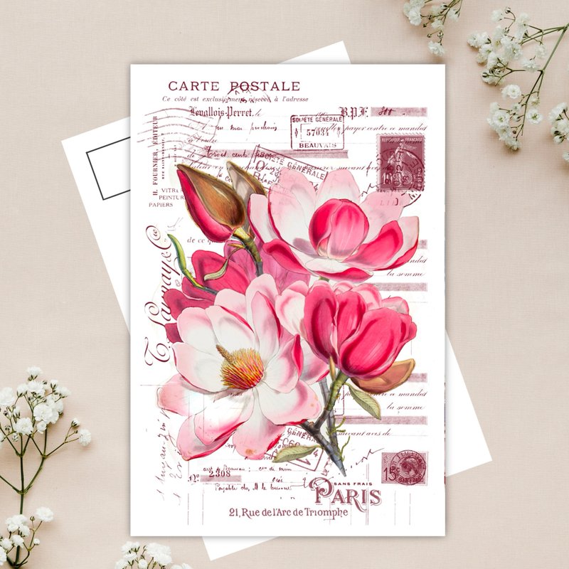 Pink Carte Postale postcard - Cards & Postcards - Paper 