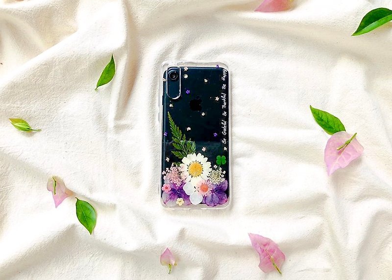 紫花秀气 押花手机壳 Pressed Flower Phone Case - 手機殼/手機套 - 植物．花 紫色