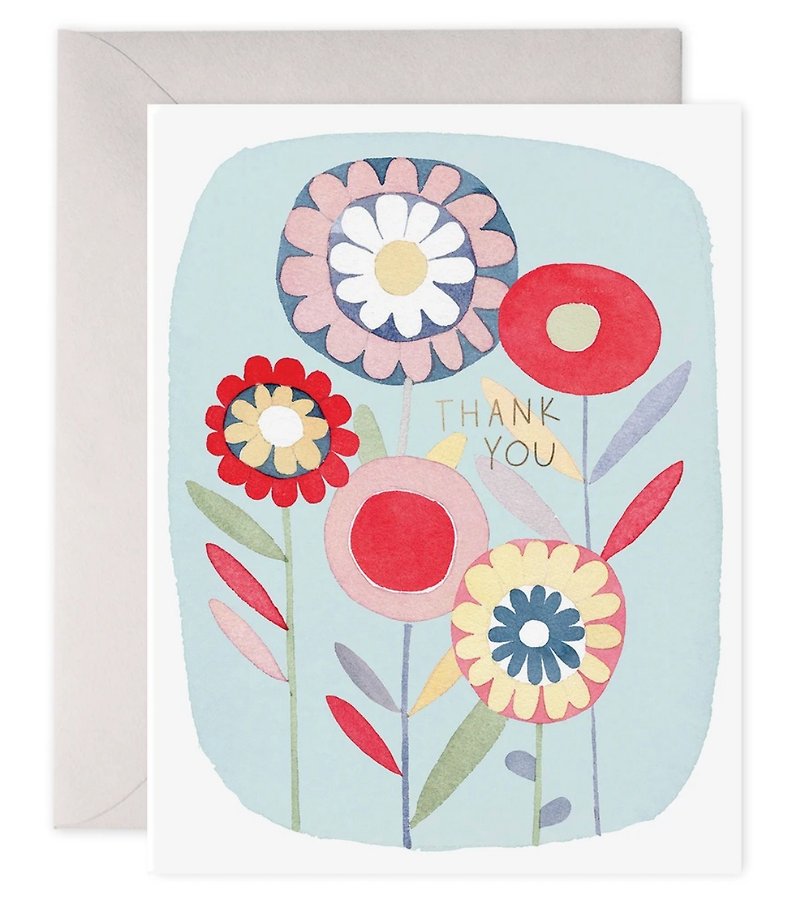 Colorful flowers thank you card - การ์ด/โปสการ์ด - กระดาษ 