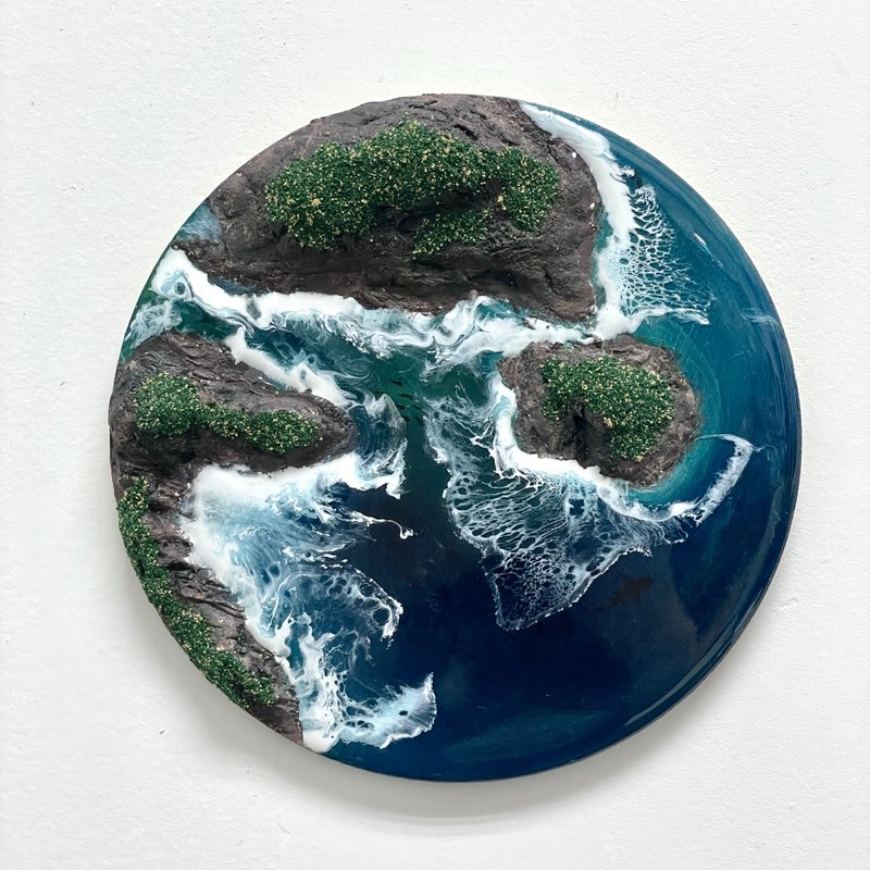 Resin ocean island decoration 15cm - ของวางตกแต่ง - เรซิน สีน้ำเงิน