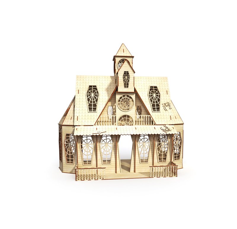 Victorian Spider Dollhouse | Wooden dollhouse | DIY Dollhouse kit - ของเล่นเด็ก - ไม้ 