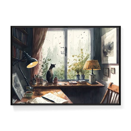 絵画 。手描き【部屋で楽しく遊んでいるかわいい猫たち】 絵画。原画☆キャンバスF10【かわいい猫たちが一緒に香ばしいお