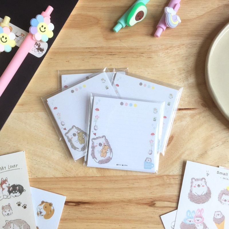 Memo pad 'Hedgehog', 7x7cm 20's - 便條紙/便利貼 - 紙 