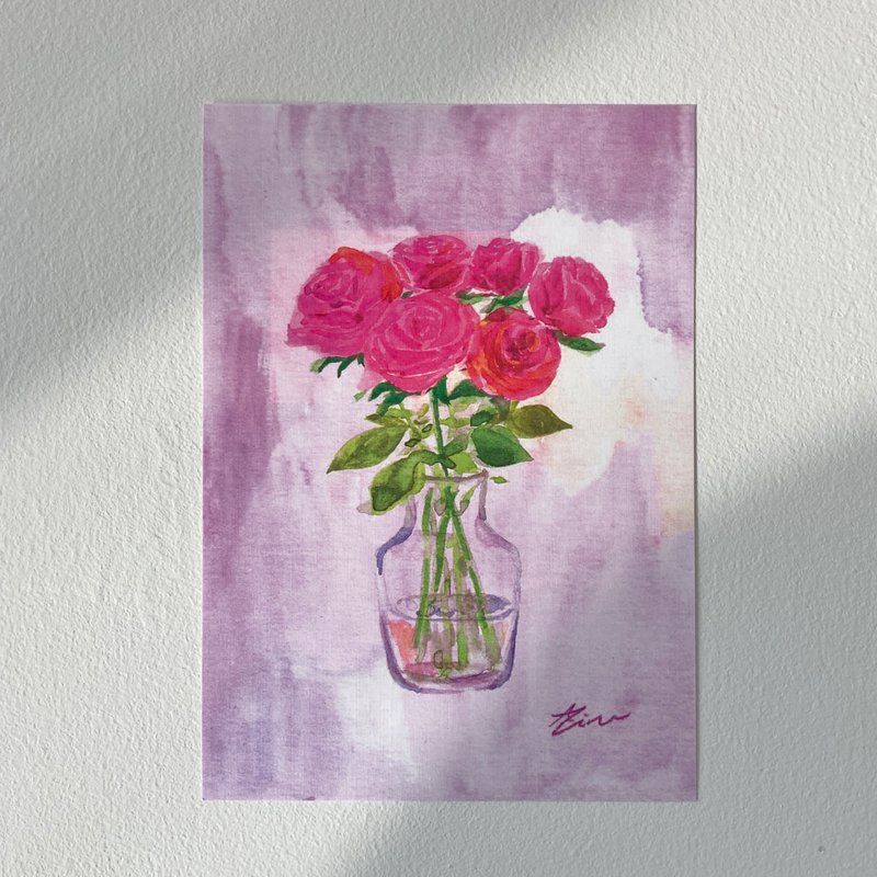 A bouquet of purple roses postcard - Cards & Postcards - Paper Purple