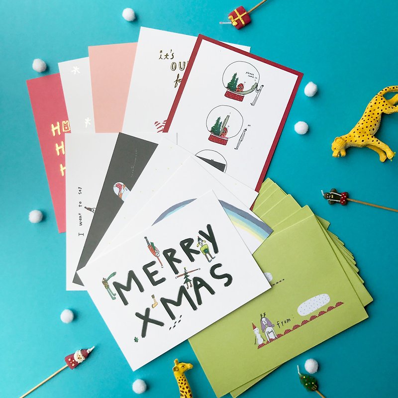 [Limited Offer] ☃ Christmas postcard set (10 into + send 10 Christmas envelopes) - การ์ด/โปสการ์ด - กระดาษ 