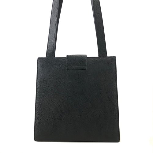 セリーヌ ターンロック ハンドバッグ ブラック レザー ロゴ セリーヌ CELINE ターンロック ロゴ エンボスレザー トート