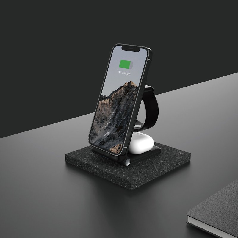 Vinnic TRIVOR 3-in-1 Foldable Travel Wireless Charger - Phone Charger Accessories - Other Materials Black