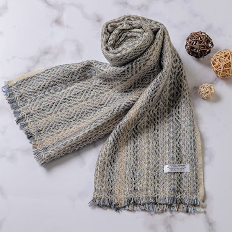 [Narrow version] Cashmere wool scarf Chuanliu neck scarf handmade - Knit Scarves & Wraps - Wool Multicolor