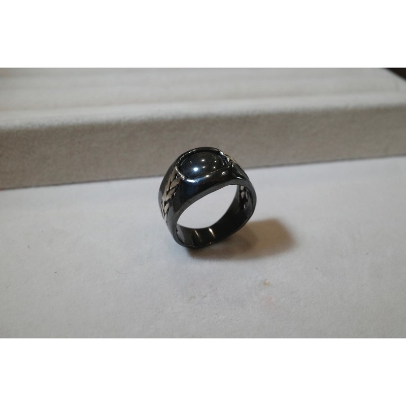 Berry decoration (customized) hematite wide ring S925 Silver sterling silver gift ring for men and women - แหวนทั่วไป - เงินแท้ 