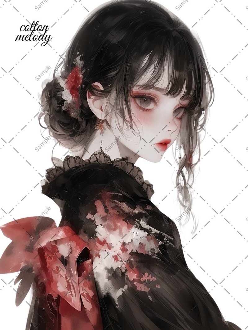 original sticker no.840 人物ステッカー オリジナルステッカー 人物ステッカー 女の子ステッカー オリジナル人物ステッカー - 貼紙 - 紙 