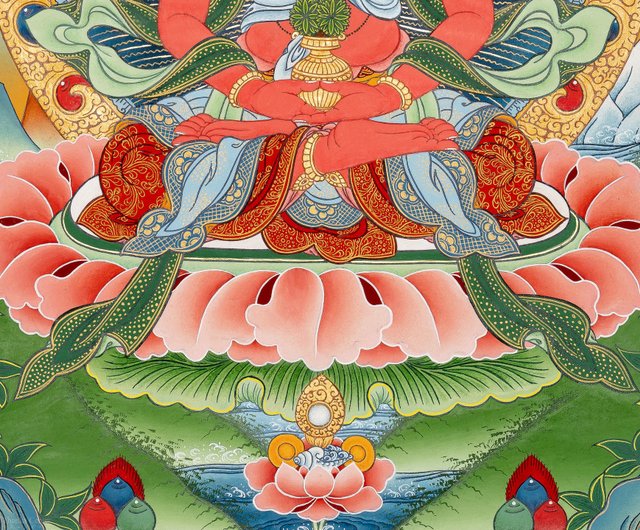 仏教のタンカ阿弥陀如来絵画家庭装飾用 - ショップ Boudha Stupa