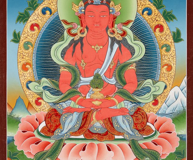 全ての 仏教のタンカ阿弥陀如来絵画家庭装飾用 Stupa Boudha ショップ - 絵画