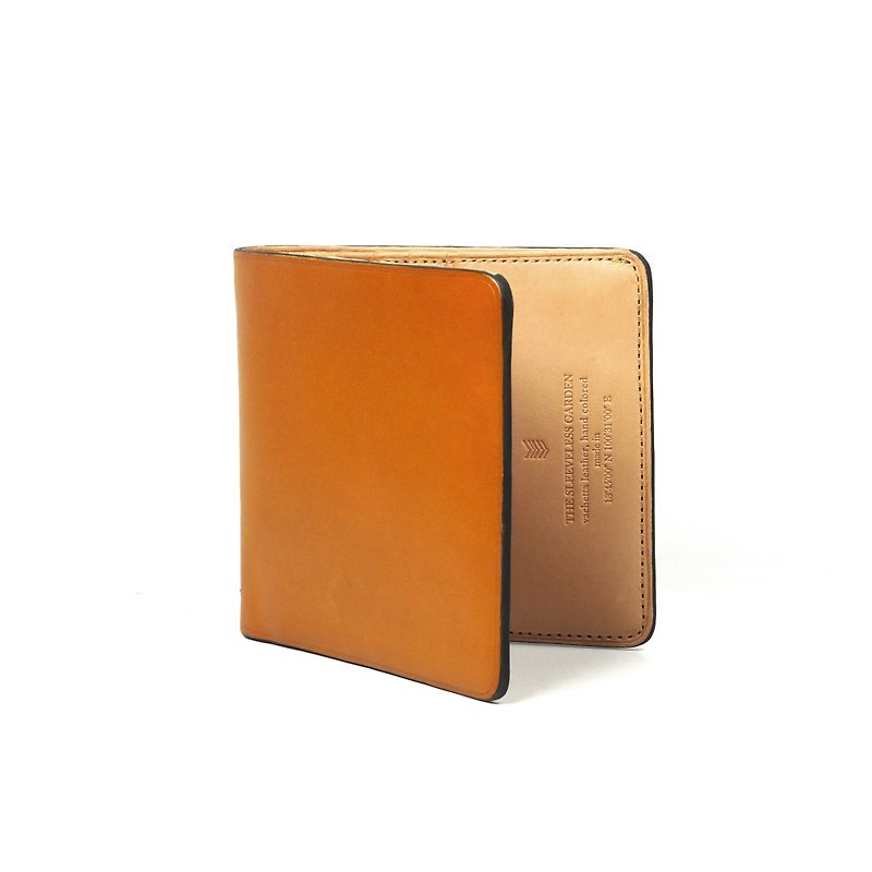 Square bifold wallet /Laterite TAN - Wallets - Genuine Leather Orange