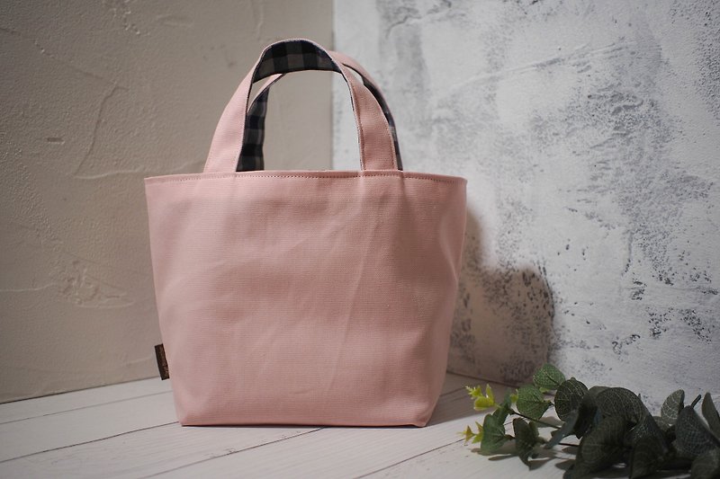 House wine series lunch bag / tote bag / limited edition handmade bag / small sweetheart / out of print pre-order - Handbags & Totes - Cotton & Hemp Pink
