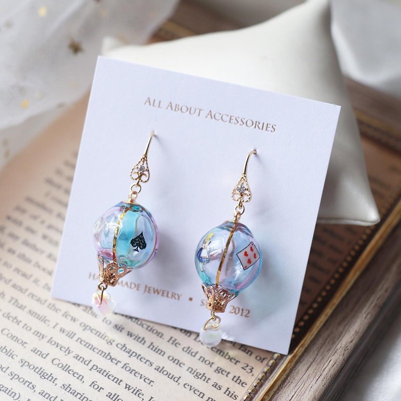 Alice in Wonderland Hot Air Balloon - Earrings & Clip-ons - Other Materials Multicolor