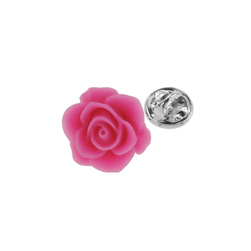 Pink Rose Flower Lapel Pins - Brooches - Other Metals Pink