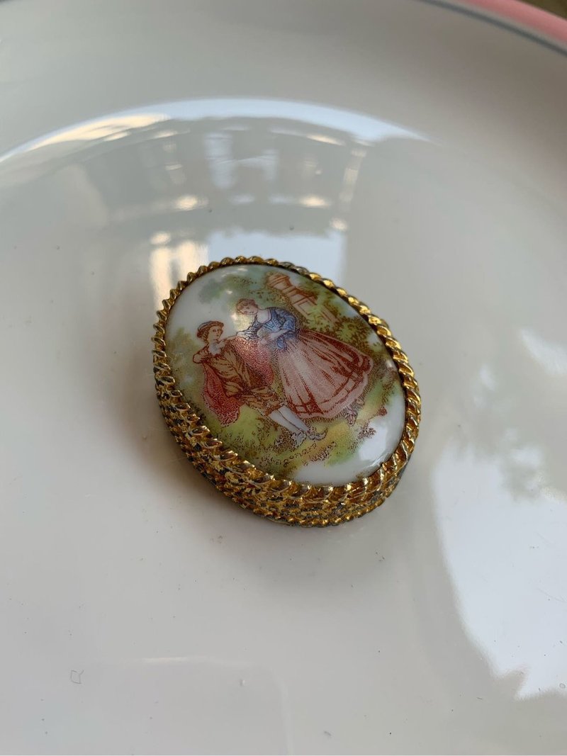 Vintage 陶瓷紳士淑女飾品盒 - 其他 - 其他金屬 