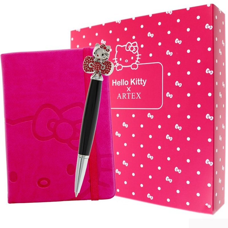 ARTEX x KITTY Rhinestone Pen + Leather Notebook Gift Set - Other Writing Utensils - Crystal Black