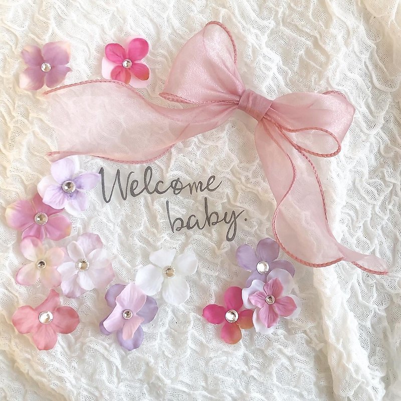 Pink Maternity Photo Repeatable Sticker Pregnancy Birth Maternity Commemorative Photo Ribbon Flower Set - Baby Gift Sets - Polyester Pink