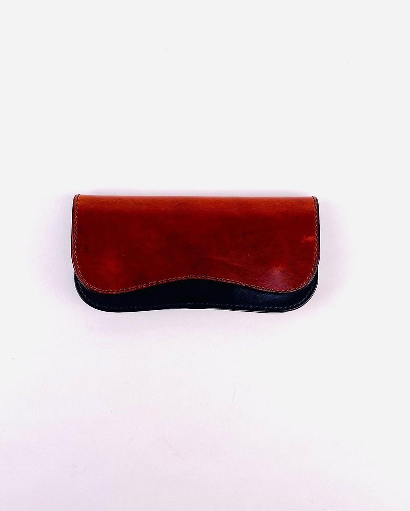 [Long clip] Handmade contrast color truck driver long clip / Italian vegetable tanned leather / greased vegetable tanned leather - กระเป๋าสตางค์ - หนังแท้ 