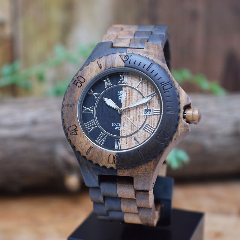 EINBAND Meer Acacia & Sandalwood 42mm Wooden Watch - Men's & Unisex Watches - Wood Brown