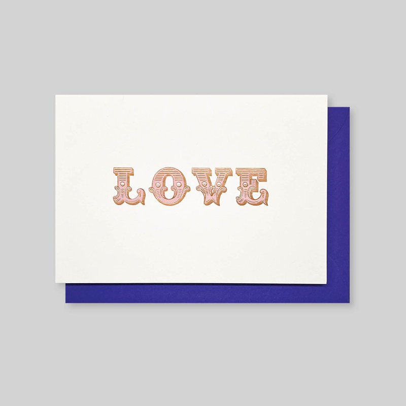 Love letterpress printed fold card - Cards & Postcards - Paper Pink