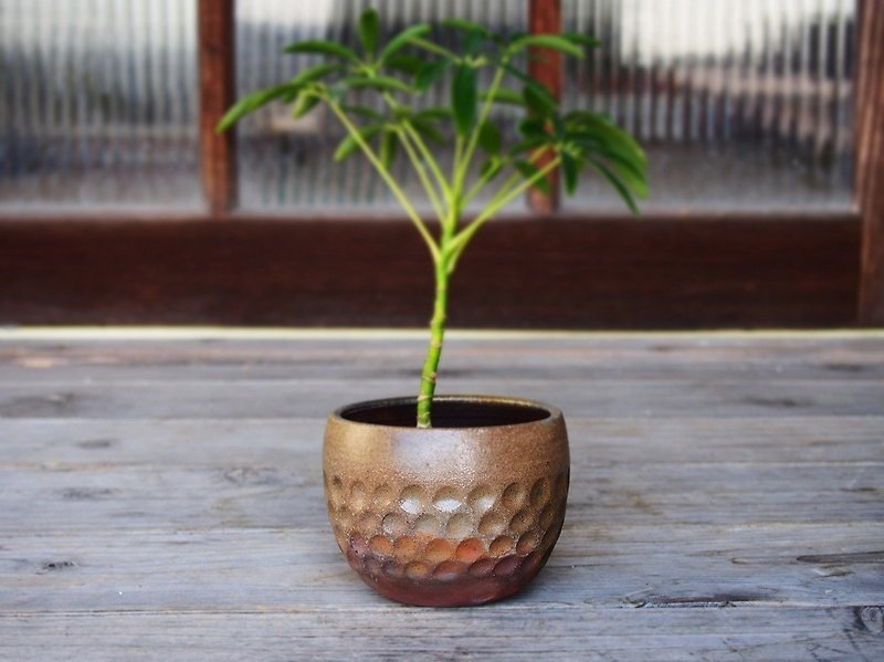 Bizen flowerpot u-026 - Plants - Pottery Brown