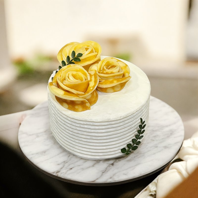 Mille Crepe Rose Chiffon Cake Birthday Cake - Cake & Desserts - Fresh Ingredients 