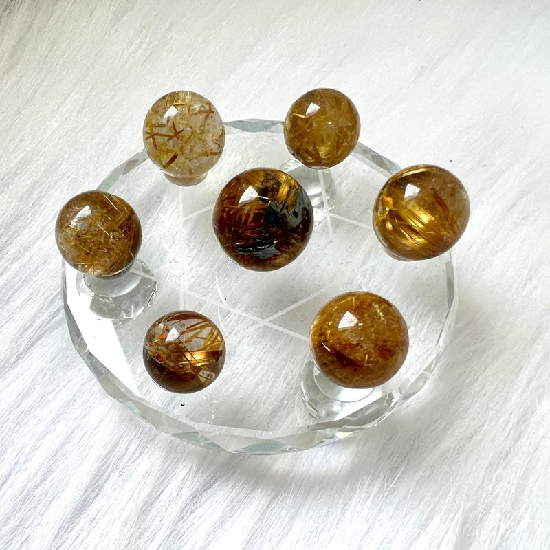 中金鈦晶球七星陣 | 水晶 | 水晶球 | 水晶擺件 - 擺飾/家飾品 - 水晶 金色