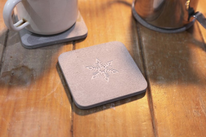 Cement snowflake square coaster - ที่รองแก้ว - ปูน 